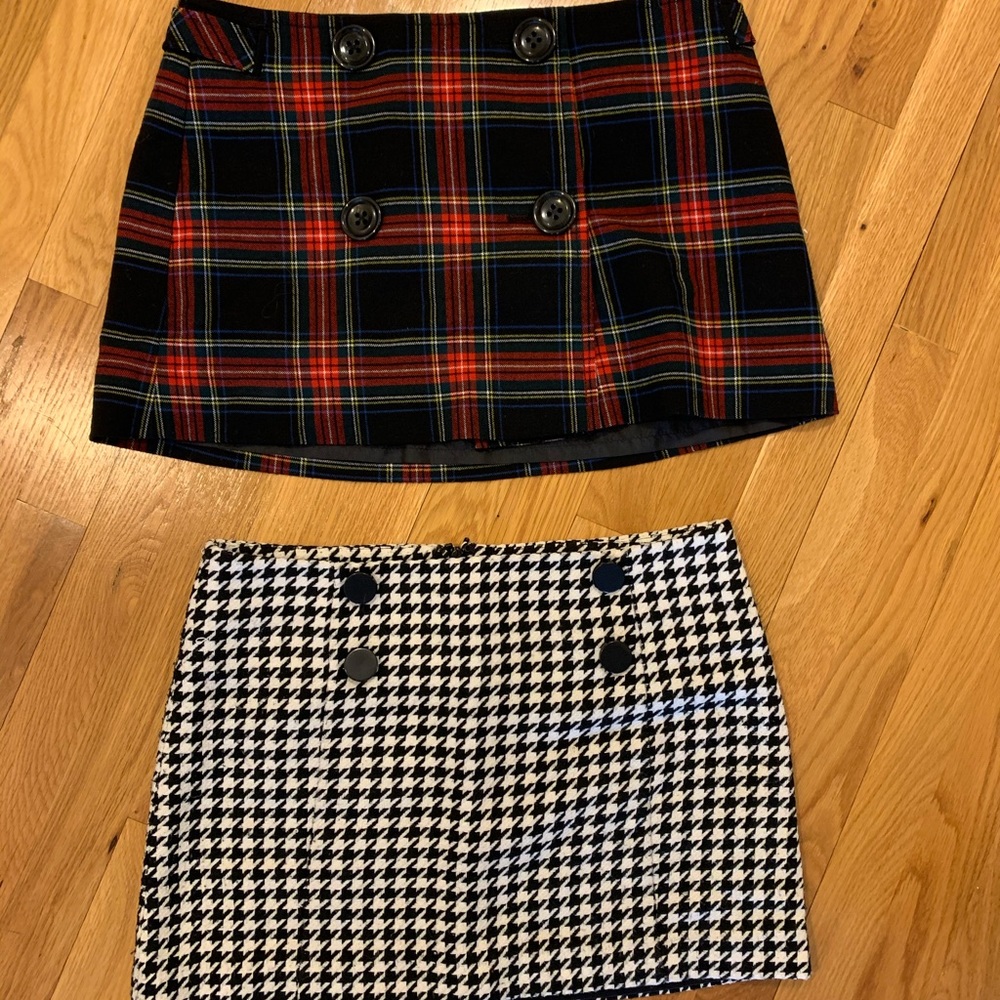 Plaid and Houndstooth Mini Skirts
